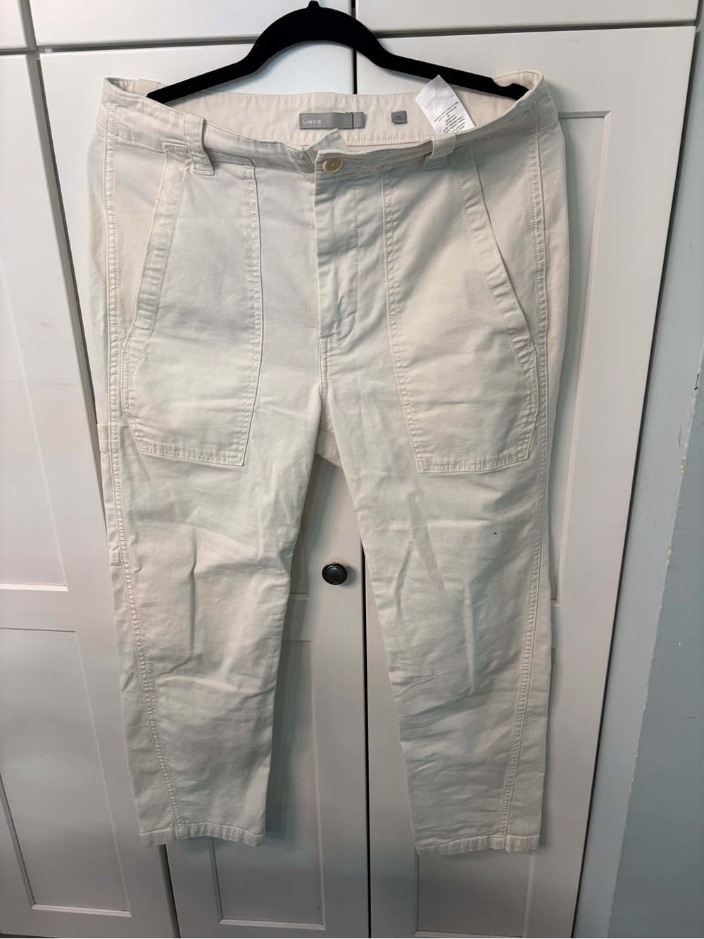 Vince Off-White Cropped Utility Pants